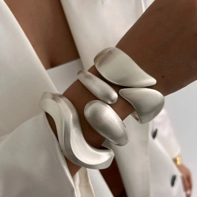 Stilvolle Vintage Damen Armreif Geometrisch Golden Silber