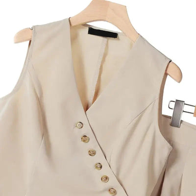 Elegantes Vintage Damen Zweiteiler Set mit weitem Bein