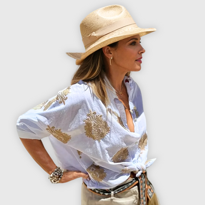 Leichte Elegante Damen Bluse Handgefertigt