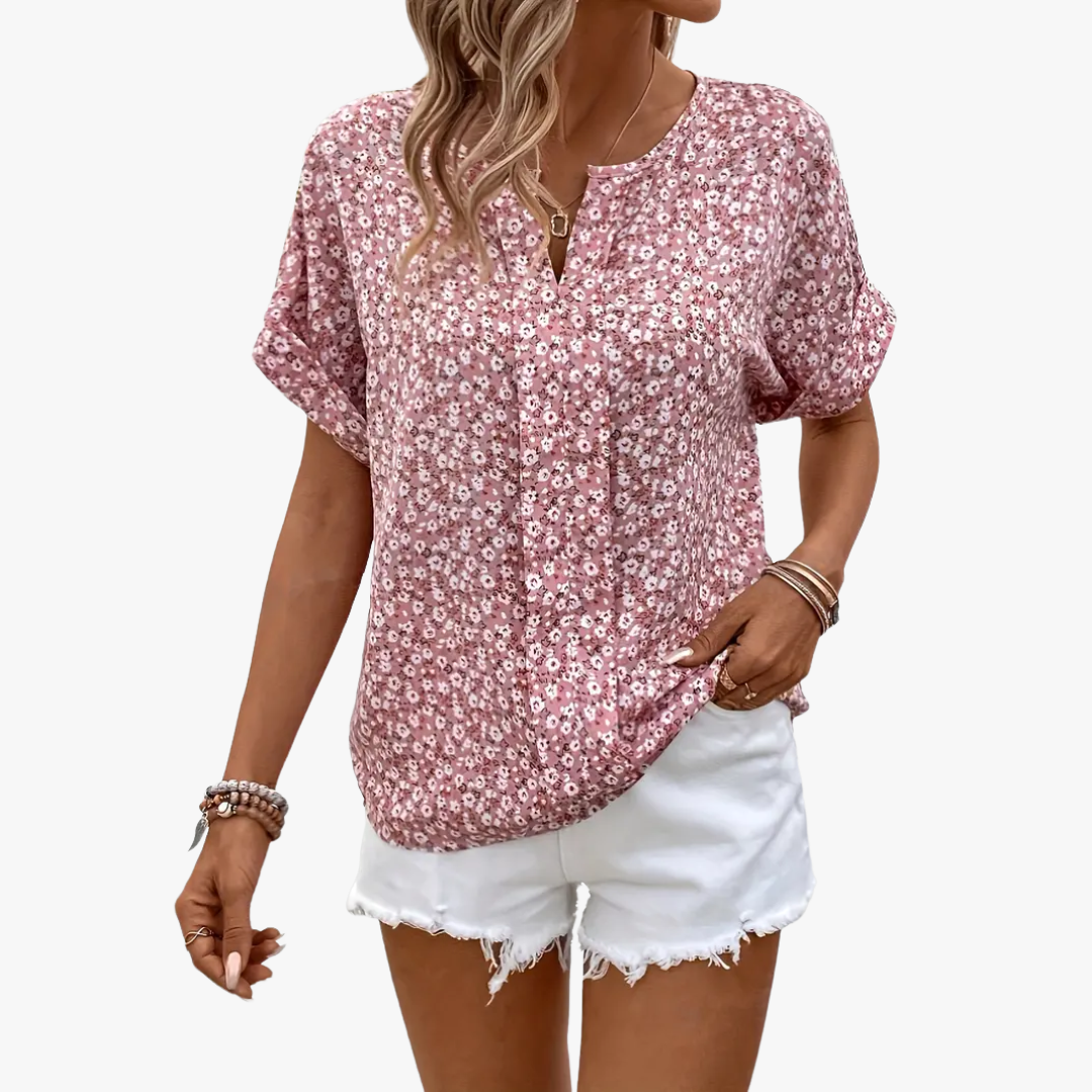 Vintage Blumenmuster Damen Bluse