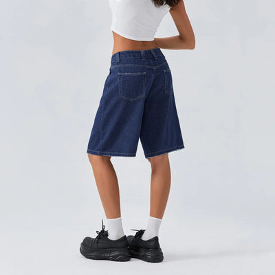 Damen-Bermuda-Jeansshorts im Loose-Fit