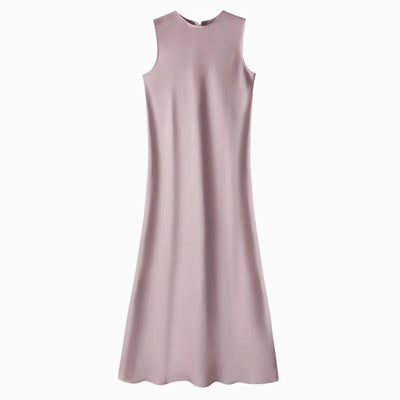 Elegantes Satinkleid - Stricktop-Kombinationsset