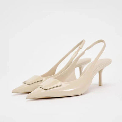 Luca | Weiße Gala-Pumps mit Absatz