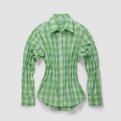 Raffinierte Bluse mit Raffung und Hemdkragen für Damen