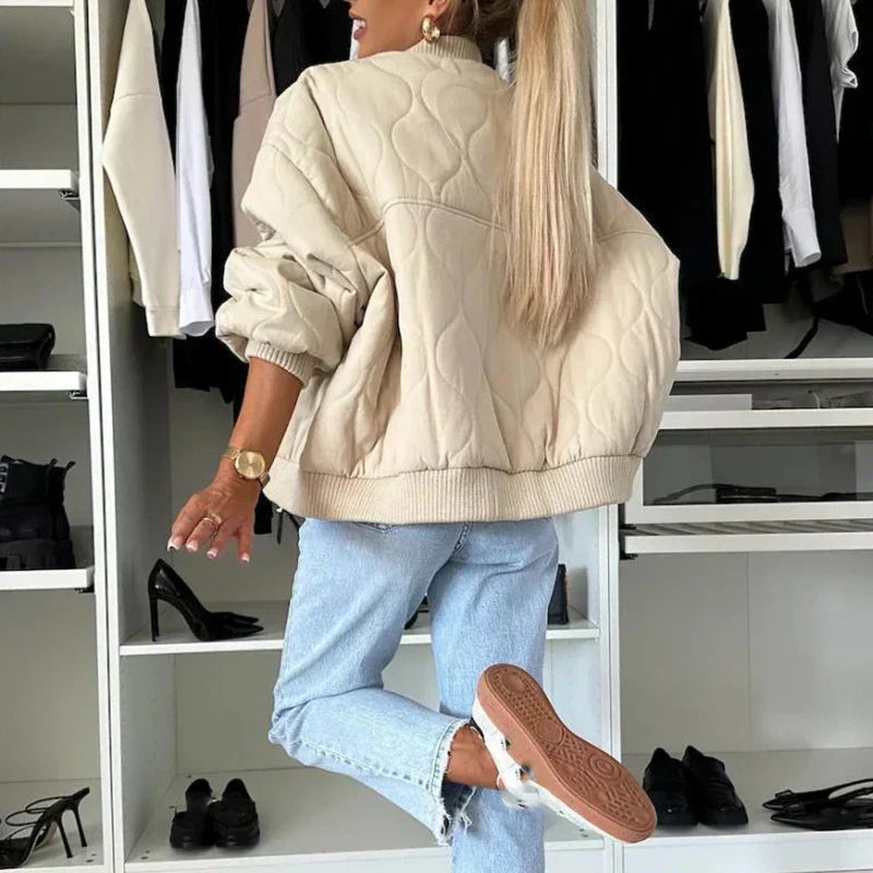 Damen Bomberjacke mit Teddyfutter