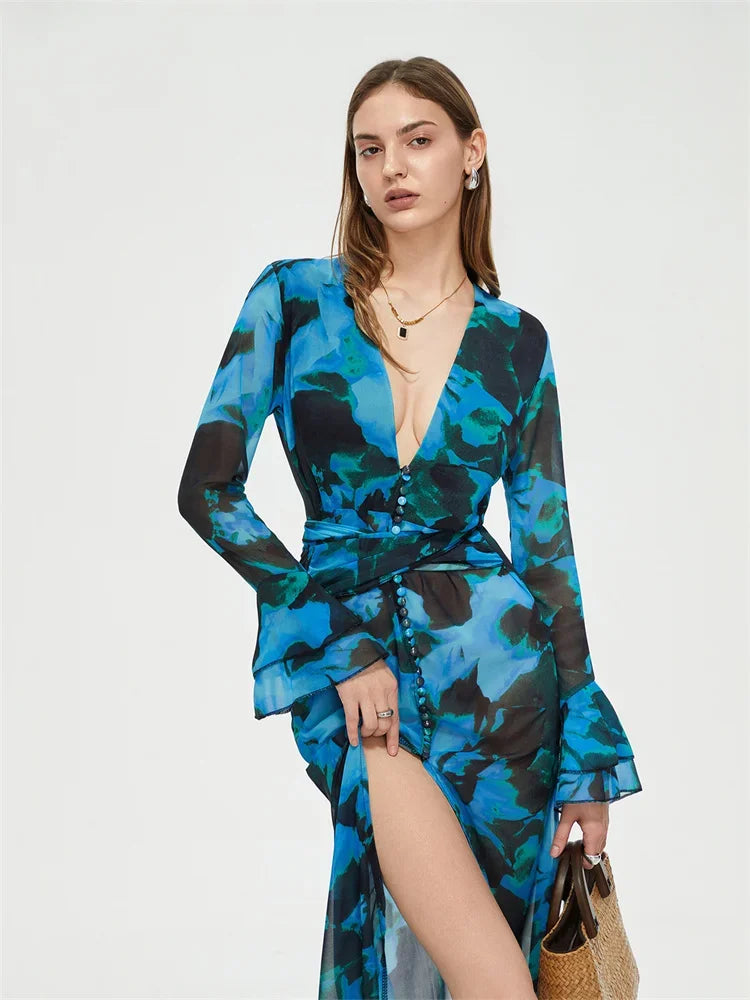 Corinne | Bedrucktes geteiltes Kleid für Damen