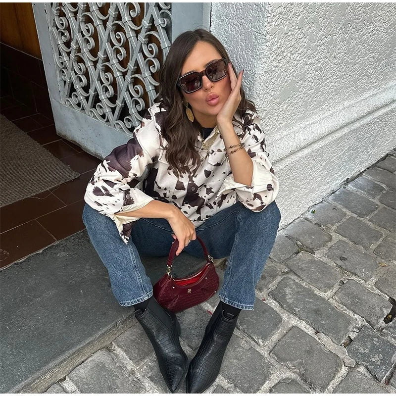 Aylin | Kurzjacke Mit Kuhmuster