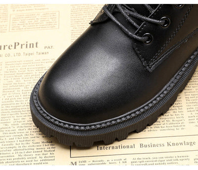 Winterstiefel aus schwarzem Leder - Delphine