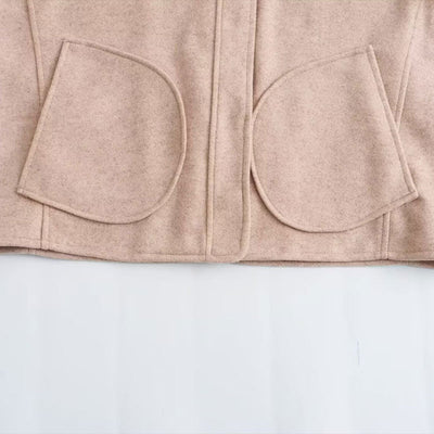 Tina | Lässiger einreihiger Wollmantel mit Stehkragen