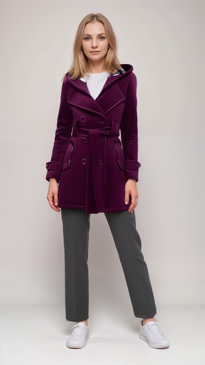 Chloe | Schicke Damen-Karierte Wollmantel