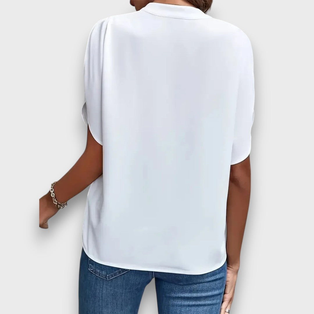 Lunelle – Bluse mit V-Ausschnitt und fließender Form