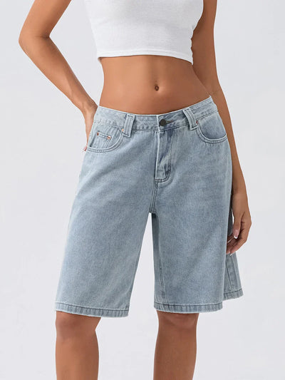 Damen-Bermuda-Jeansshorts im Loose-Fit