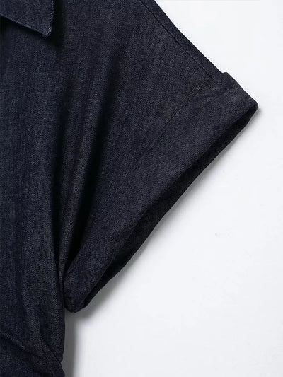 Damen-Midikleid aus Denim mit Knopfleiste und Taillengürtel – lässig-schickes Sommerkleid