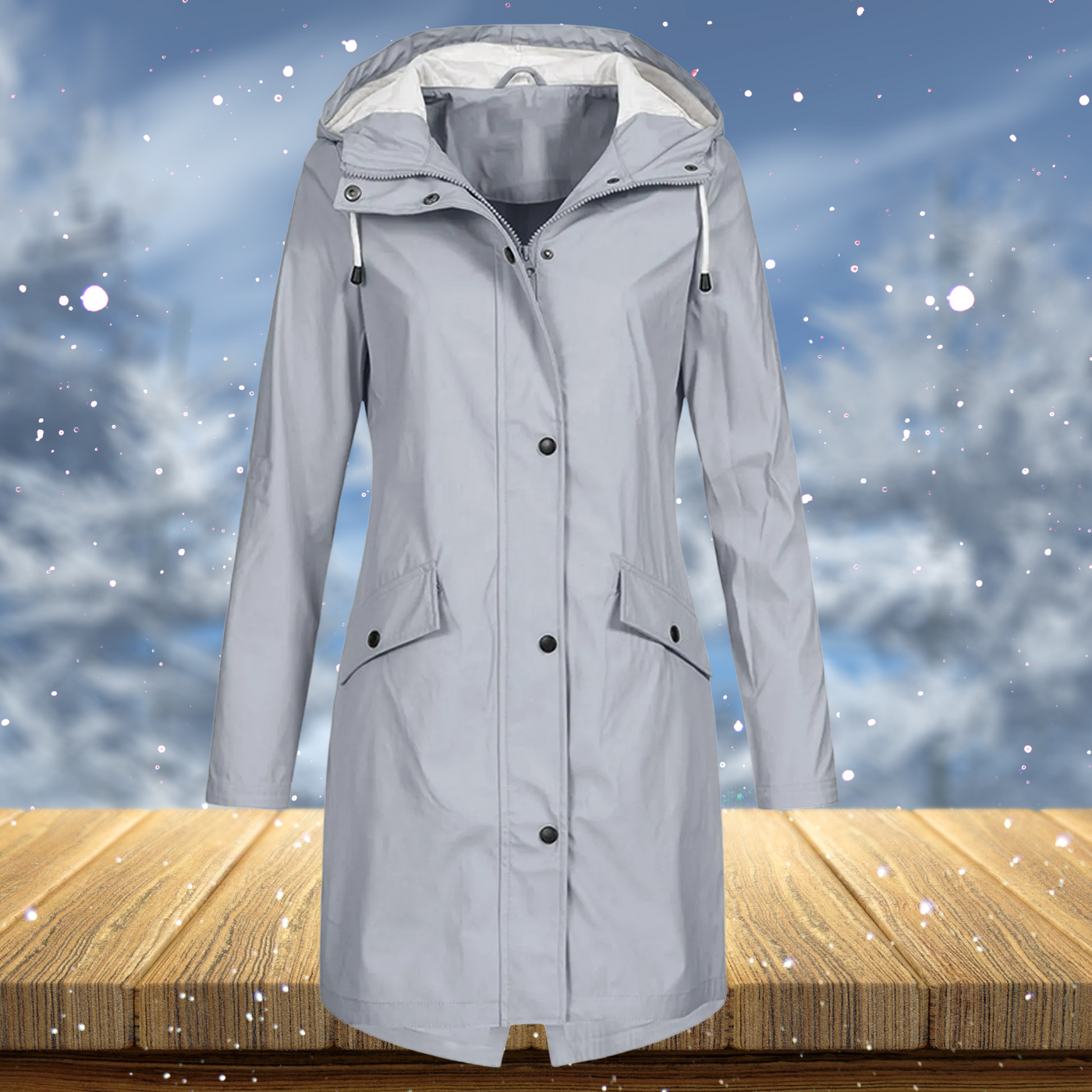 Zenith - Winddichter langer Regenmantel