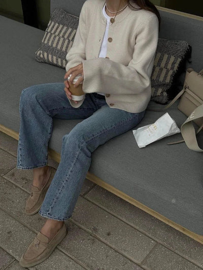 Lea | Langärmlige Herbst-Strickjacke