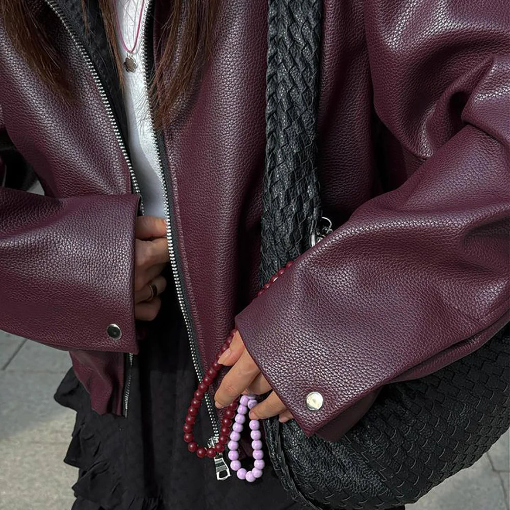 Rihan | Motorradjacke aus Leder – Langarm-Reißverschluss