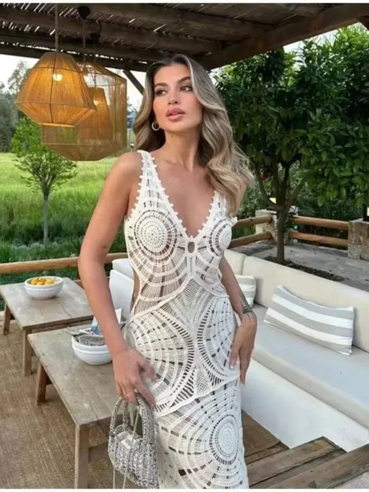 Liselotte  | Langarmkleid mit V-Ausschnitt