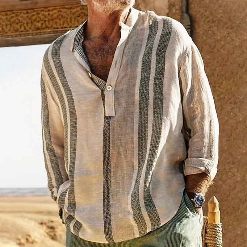 Yano - Leinenhemd Herren Vintage