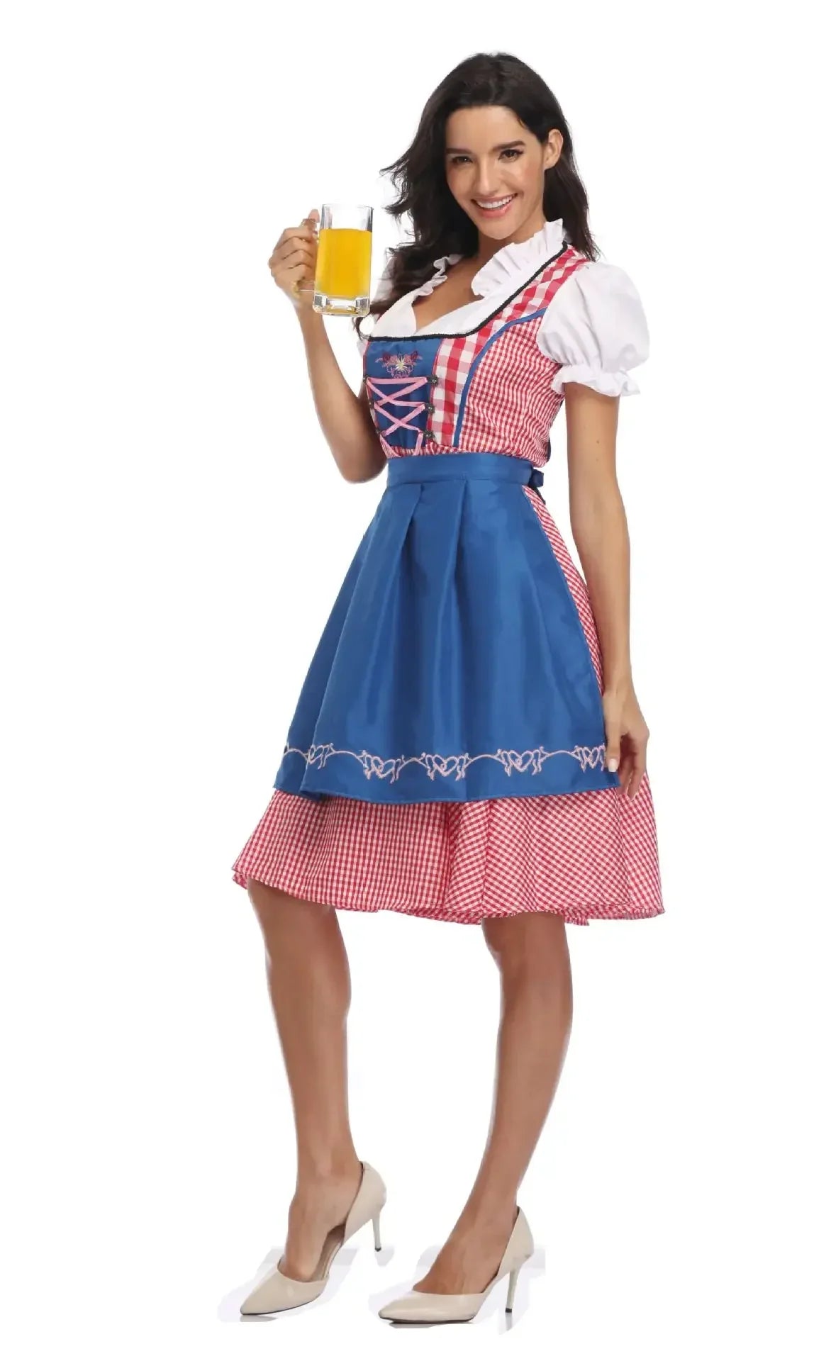 Damen Klassisch Oktoberfest Dirndl Kleid