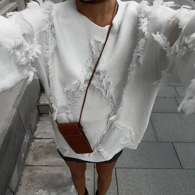 Clara | Übergroßer Pullover mit Quasten für Damen