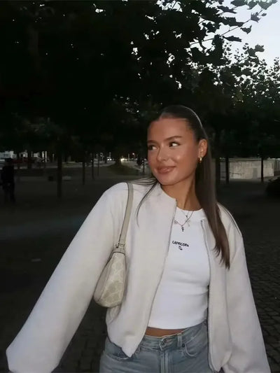 Damen Rundhals Übergangsjacke | Langarm