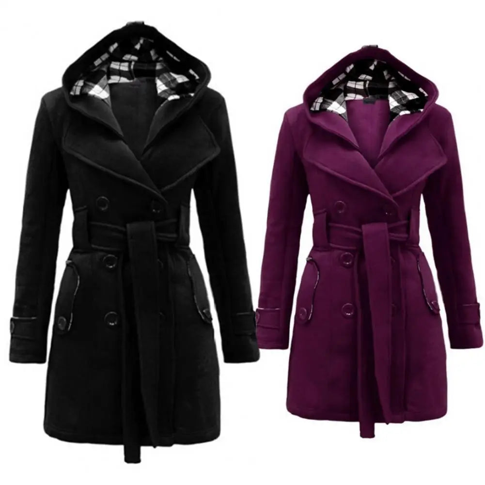 Chloe | Schicke Damen-Karierte Wollmantel