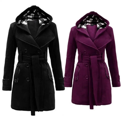 Chloe | Schicke Damen-Karierte Wollmantel