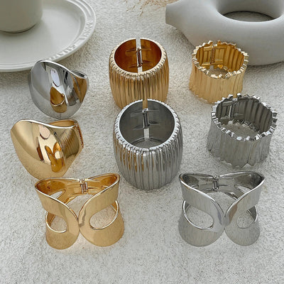 Exklusives Damen Armreif Set Breit Gold