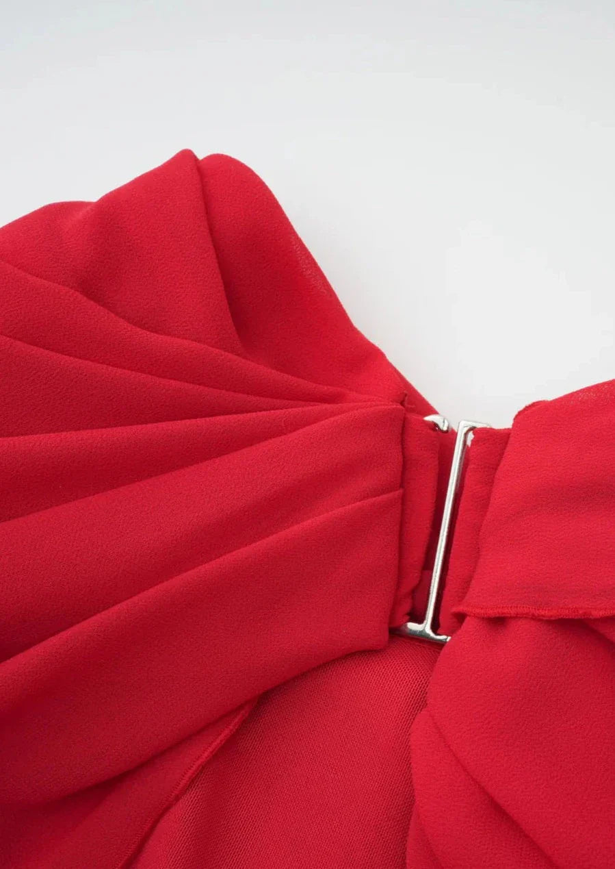 Lynn | Verführerisches Off-Shoulder Kleid in Rot