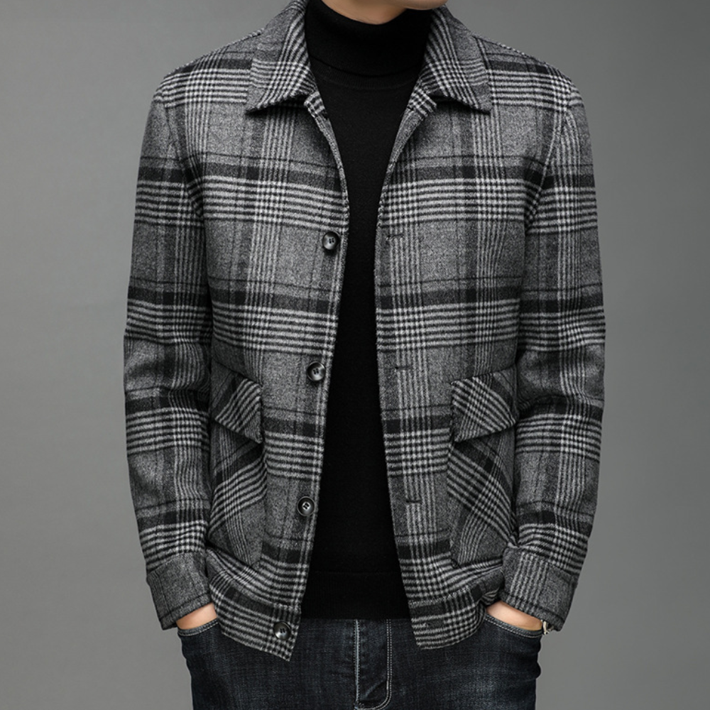 Joshua | Eleganter Karierter Mantel, stilvoll und warm für Männer