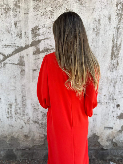 Elegantes Damen V-Ausschnitt Maxikleid