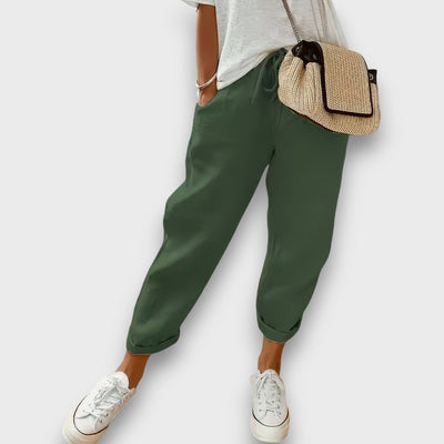 Lenja – Leichte Sommerhose mit künstlerischem Print