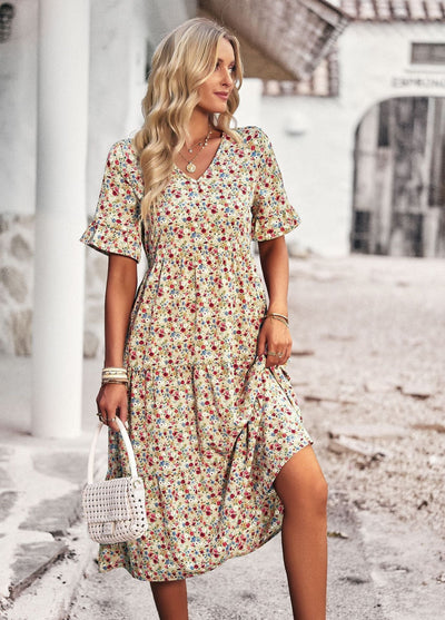 Emily- Geblümtes Midikleid