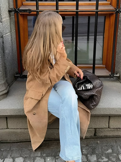 Elena | Suede Trenchcoat