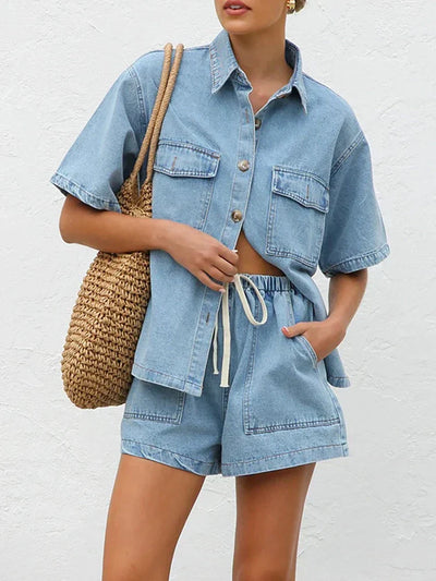 Yvaine | Vintage-inspirierter Denim-Blazer und Hosenanzug