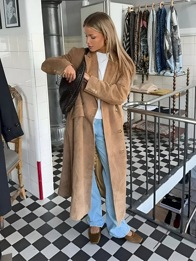 Elena | Suede Trenchcoat