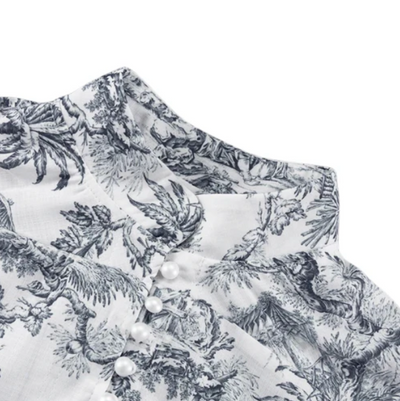 Elegantes Sommerkleid mit Puffärmeln & Plisseerock