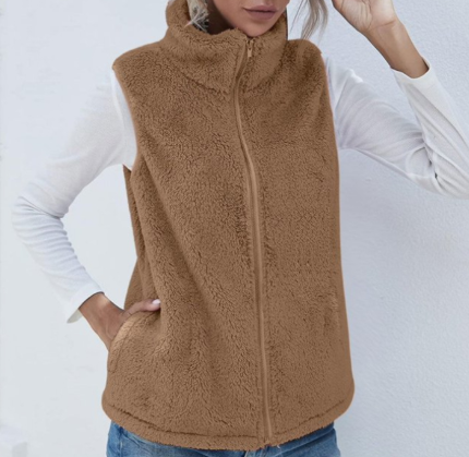 Nadine | Kuschelige Weste mit Reißverschluss