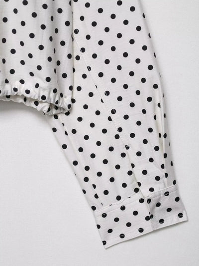 Dotty | Leichte Polka-Dot-Jacke mit Stehkragen &amp; Kordelzug