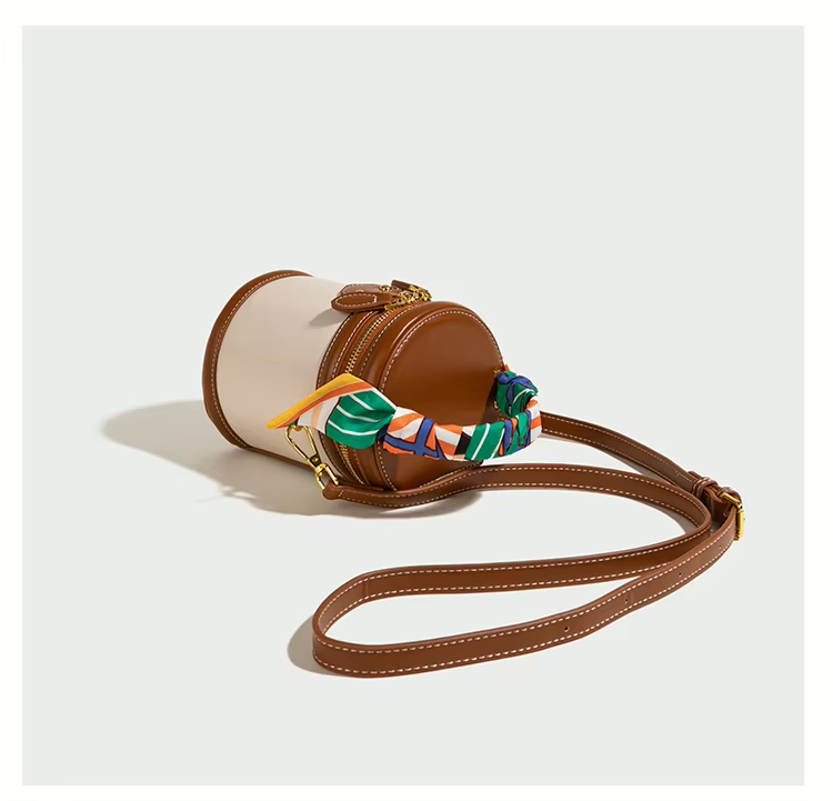 Bucket Bag Damen Kunstleder – Zylinderform mit Schalgriff