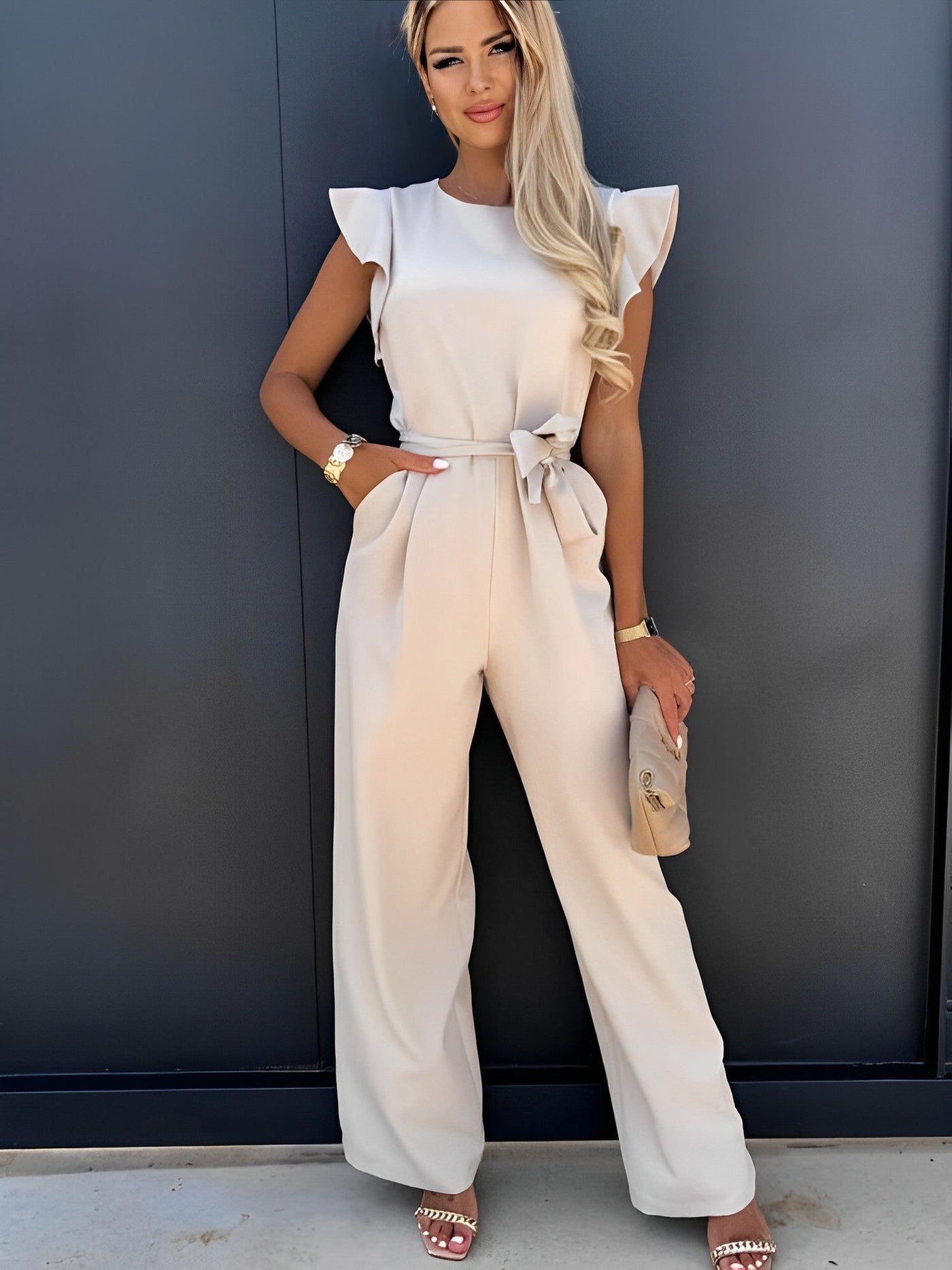 Veronica - Jumpsuit mit Rüschengürtel