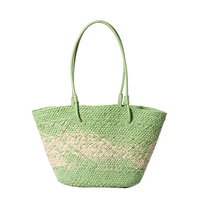 Französische Luxus Strandtasche Damen – Handgefertigte Raffia Sommertasche
