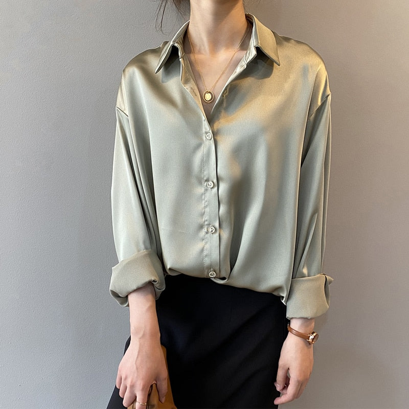 Marie | Seidenhemd Vintage bluse aus 100% Seide