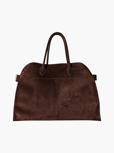 Große Damen Shopper Tasche – Strukturierte Schultertasche Wildleder/Leder