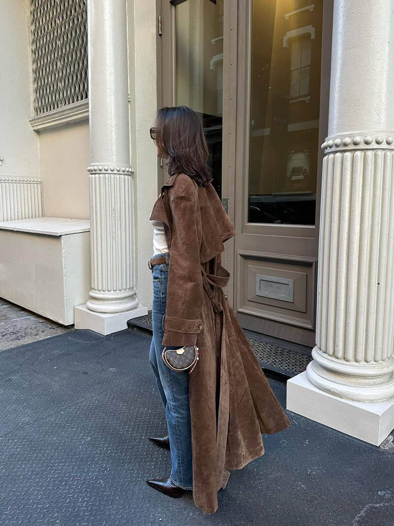 Ella | Wildleder Trenchcoat