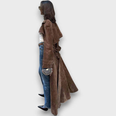 Weyla – Trenchcoat in Wildlederoptik