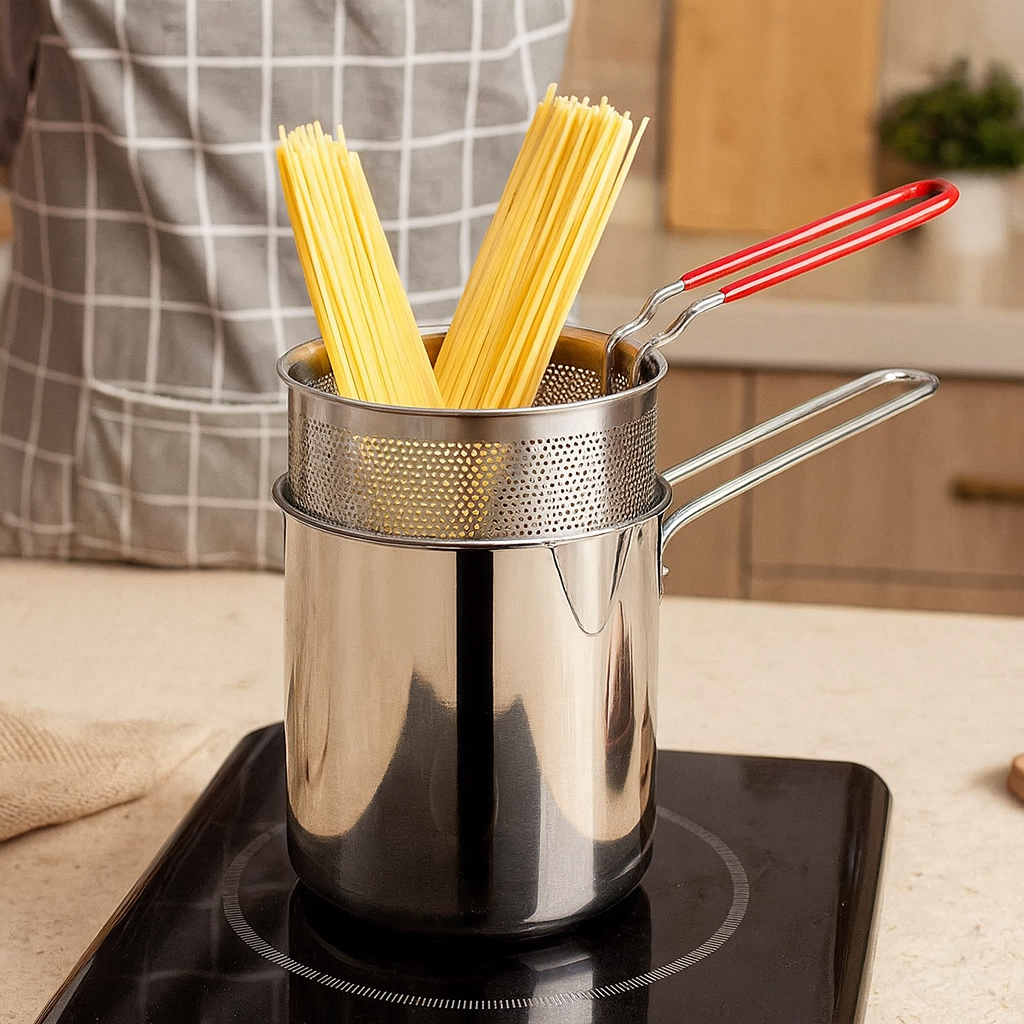 Solvara | Edelstahl-Bratpfanne für Induktion & Frittieren