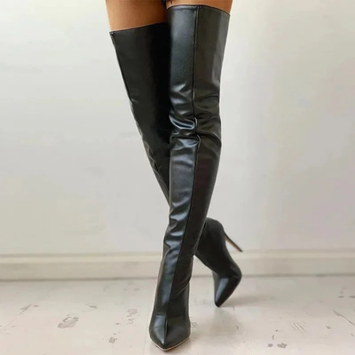 Spitz Overknee Stiefel mit hohem Absatz für Eleganz