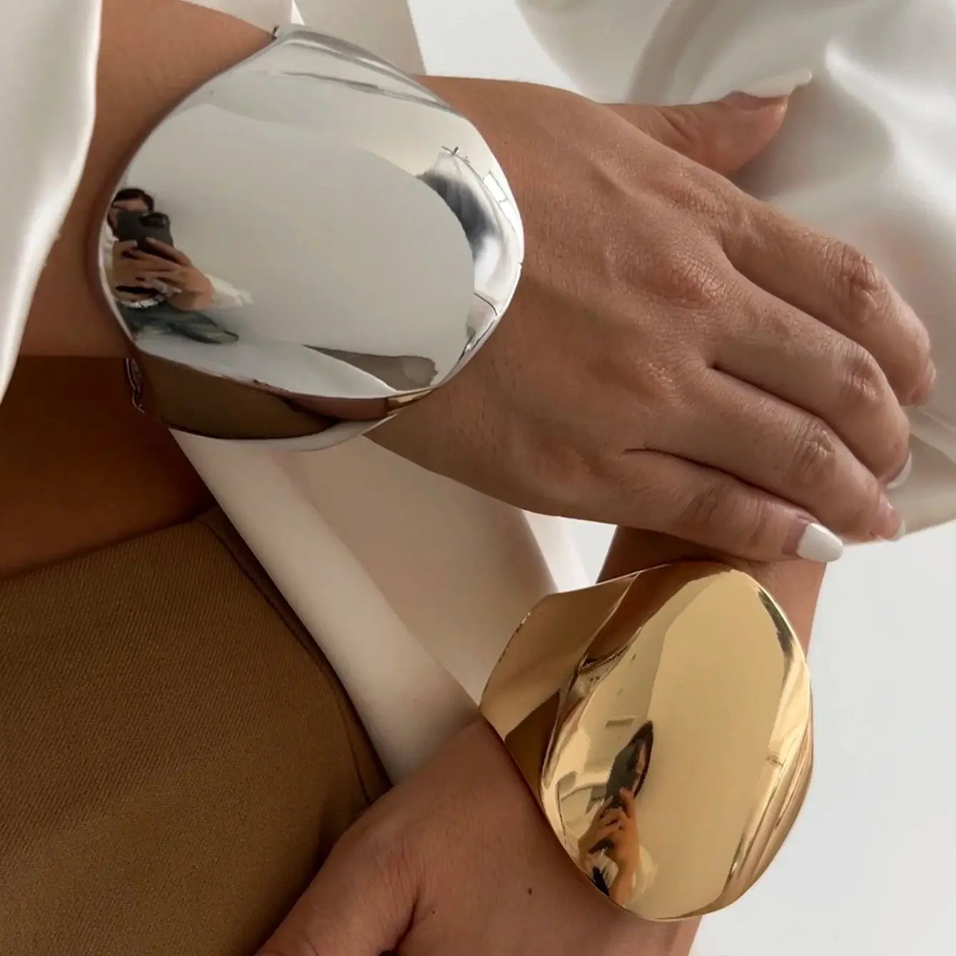 Exklusives Damen Armreif Set Breit Gold