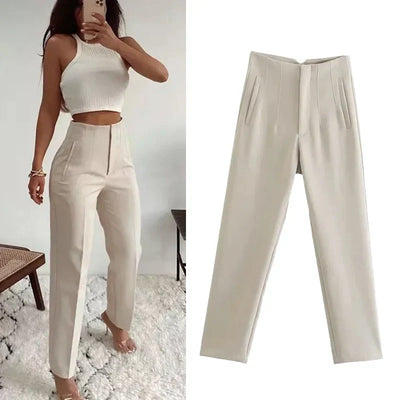 Isabell | High-Waisted Plissee-Hosen